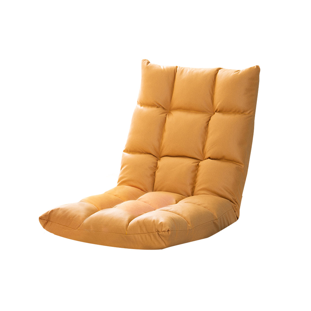 NNEAGS Yellow Lounge Floor Recliner Adjustable Gaming Sofa Bed Foldable Indoor Outdoor Backrest Seat Home Office Decor-0