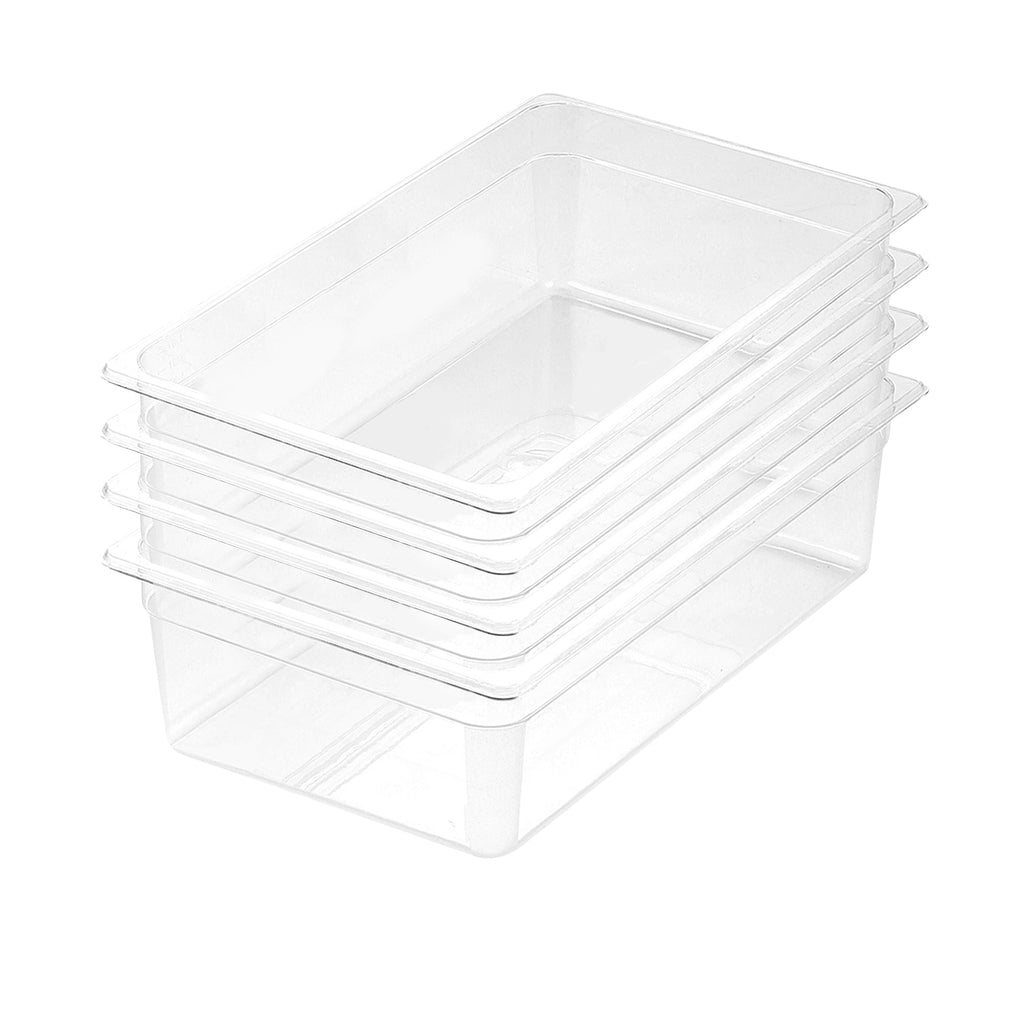NNEAGS 150mm Clear Gastronorm GN Pan 1/1 Food Tray Storage Bundle of 4-0