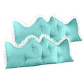 NNEAGS 2X 150cm Light Blue Princess Bed Pillow Headboard Backrest Bedside Tatami Sofa Cushion with Ruffle Lace Home Decor-0