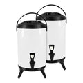 NNEAGS 2X 14L Stainless Steel Insulated Milk Tea Barrel Hot and Cold Beverage Dispenser Container with Faucet White-0