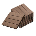 NNEAGS 11 pcs Light Chocolate DIY Wooden Composite Decking Tiles Garden Outdoor Backyard Flooring Home Decor-0