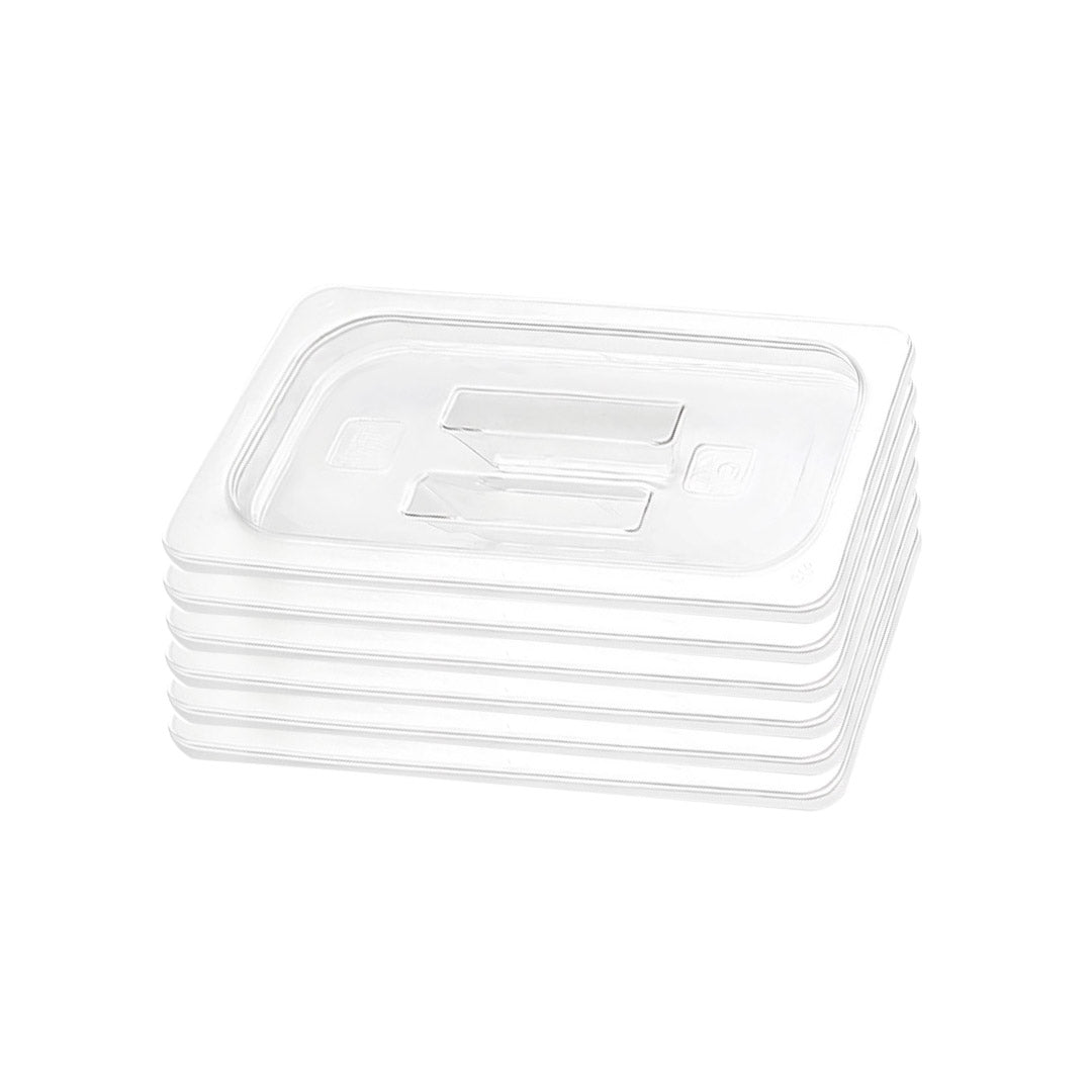 NNEAGS Clear Gastronorm 1/3 GN Lid Food Tray Top Cover Bundle of 6-0