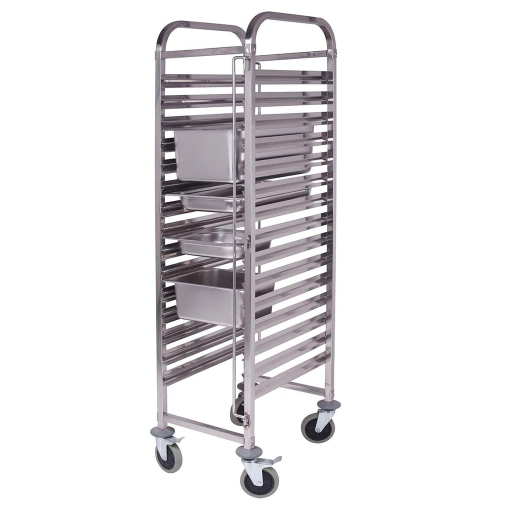 NNEAGS Trolley 15 Tier Stainless Steel Bakery Trolley Suits GN 1/1 Pans-0