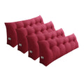 NNEAGS 4X 120cm Rose Red Triangular Wedge Bed Pillow Headboard Backrest Bedside Tatami Cushion Home Decor-0