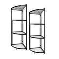 NNEAGS 2X 4 Tier Steel Triangular  Corner Stand Multi-Functional Shelves Portable Storage Organizer-0