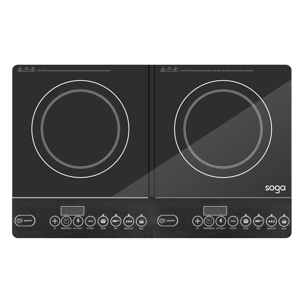 NNEAGS Cooktop Portable Induction LED Electric Double Duo Hot Plate Burners Cooktop Stove-0