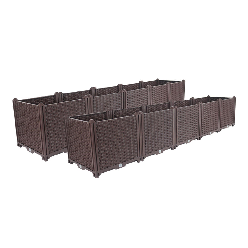 NNEAGS 2X 200cm Raised Planter Box Vegetable Herb Flower Outdoor Plastic Plants Garden Bed Deepen-0