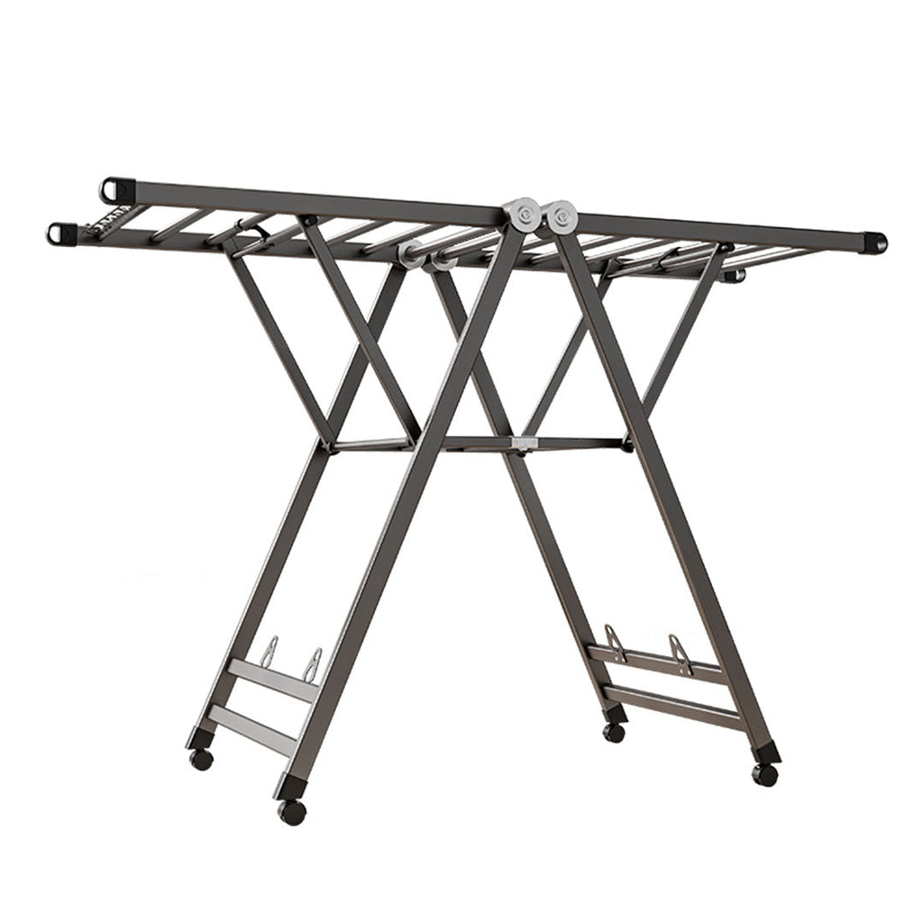 NNEAGS 1.4m Portable Wing Shape Clothes Drying Rack Foldable Space-Saving Laundry Holder-0