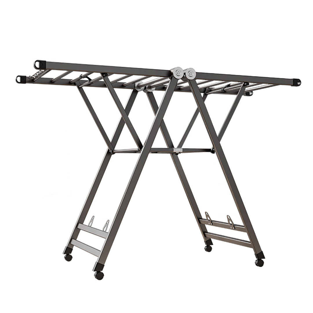 NNEAGS 1.4m Portable Wing Shape Clothes Drying Rack Foldable Space-Saving Laundry Holder-0