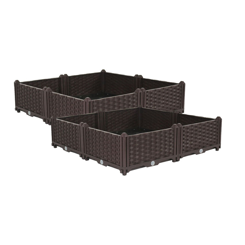NNEAGS 2X 80cm Raised Planter Box Vegetable Herb Flower Outdoor Plastic Plants Garden Bed-0