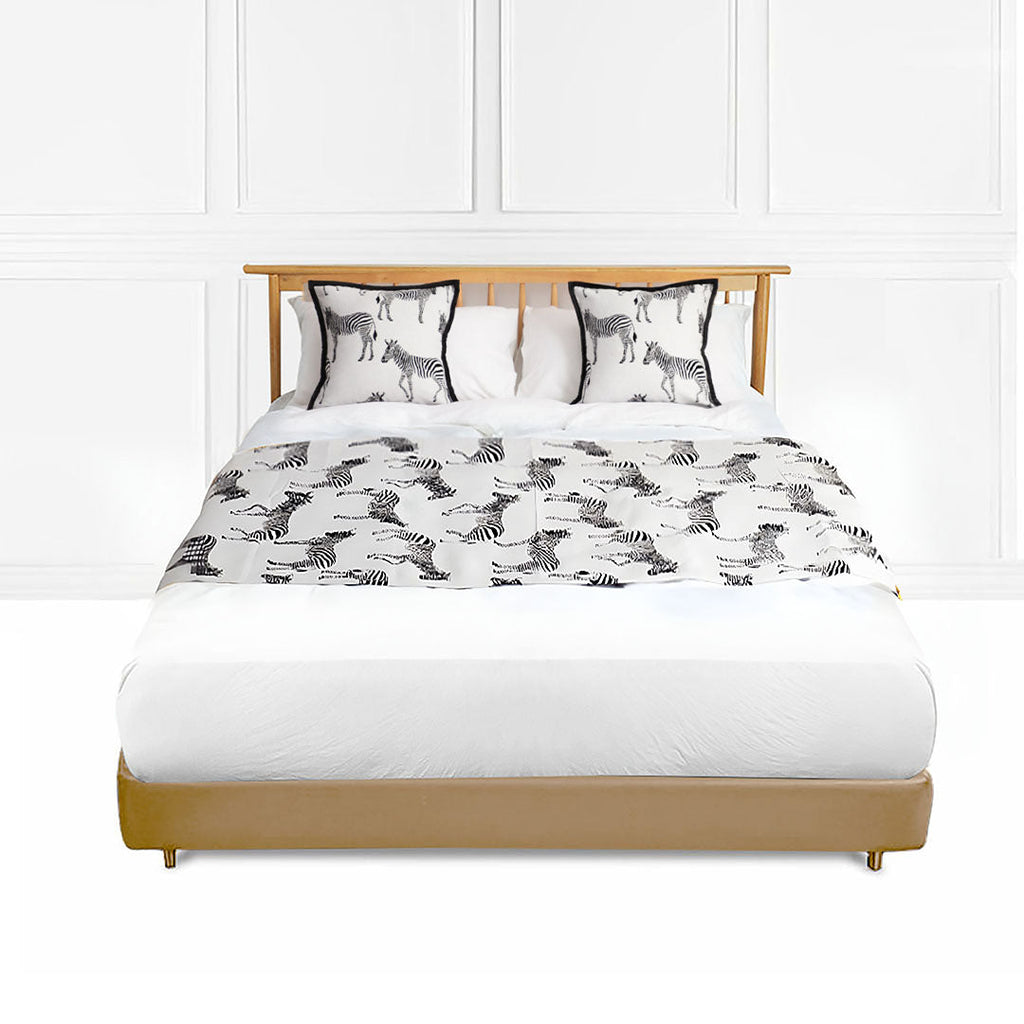 NNEAGS 1.8m Bed Light Luxury Zebra Vintage Bed Scarf Runner Bedding Tail Pad Flag For Home Hotel Set of 3-0