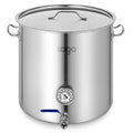 NNEAGS Stainless Steel Brewery Pot 98L With Beer Valve 50*50cm-0