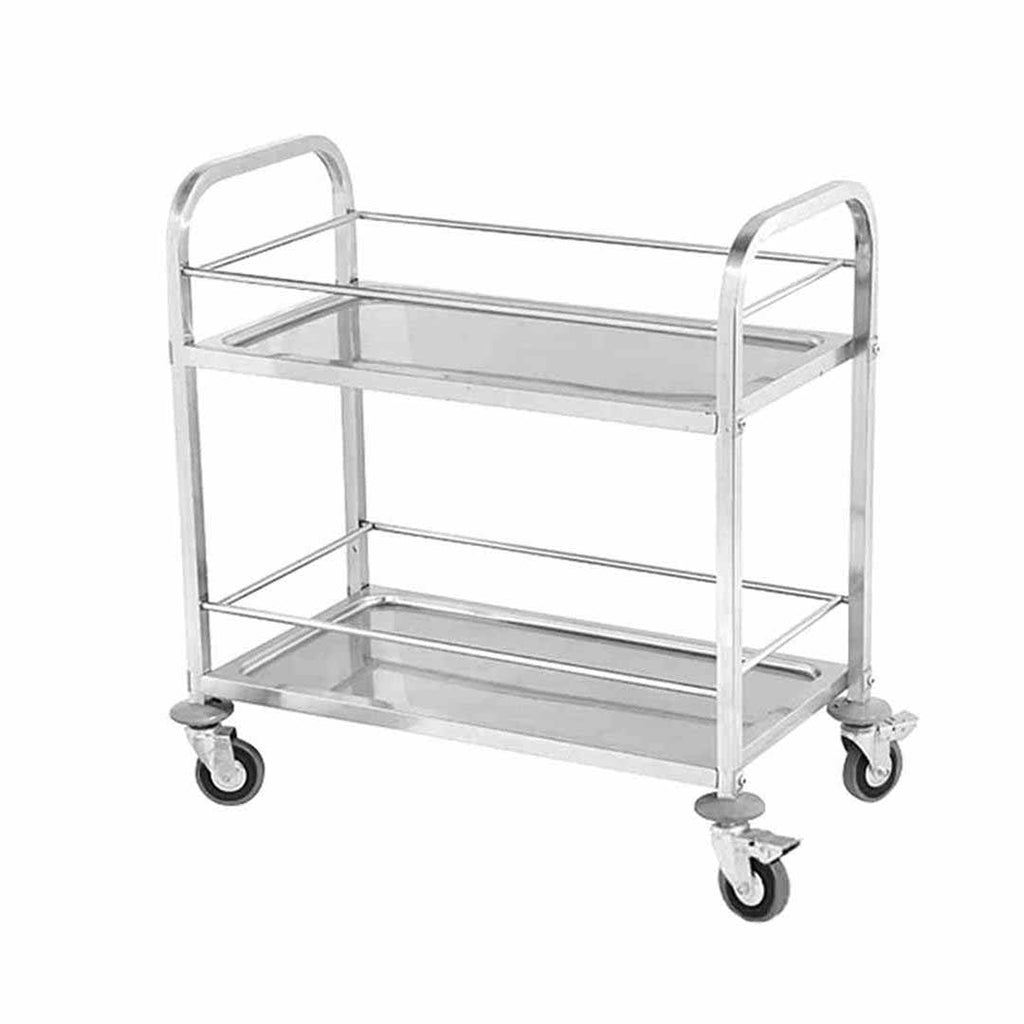 NNEAGS 2 Tier 75x40x84cm Stainless Steel Drink Wine Food Utility Cart Small-0