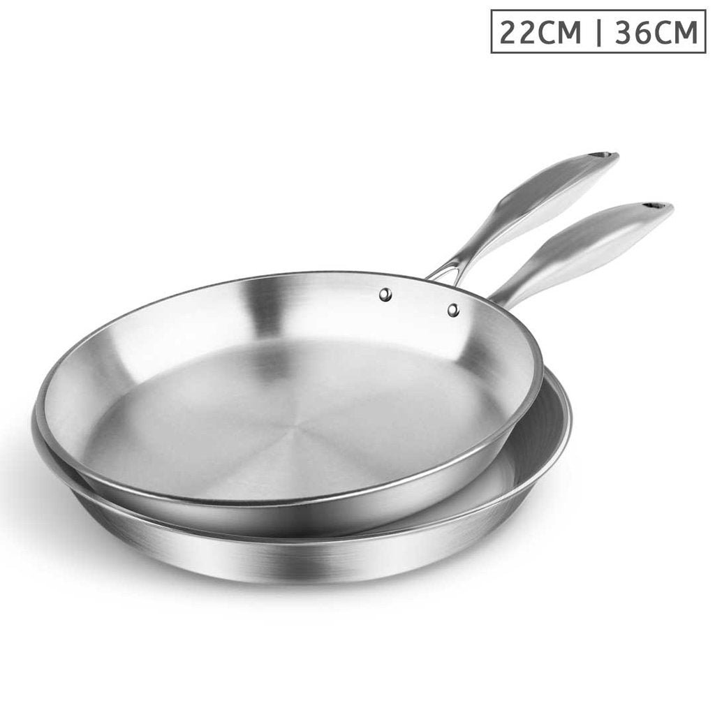 NNEAGS Stainless Steel Fry Pan 22cm 36cm Frying Pan Top Grade Induction Cooking-0