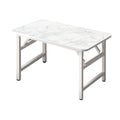 NNEAGS 120x60 White Foldable Computer Study Table Easy Assembly Desk No Chair-0