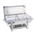 NNEAGS Double Tray Stainless Steel Chafing Catering Dish Food Warmer-0