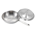 NNEAGS 18/10 Stainless Steel Fry Pan 32cm Frying Pan Top Grade Cooking Skillet with Lid-0