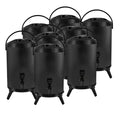 NNEAGS 8X 12L Stainless Steel Insulated Milk Tea Barrel Hot and Cold Beverage Dispenser Container with Faucet Black-0