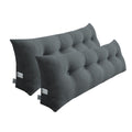 NNEAGS 2X 100cm Dark Grey Triangular Wedge Bed Pillow Headboard Backrest Bedside Tatami Cushion Home Decor-0