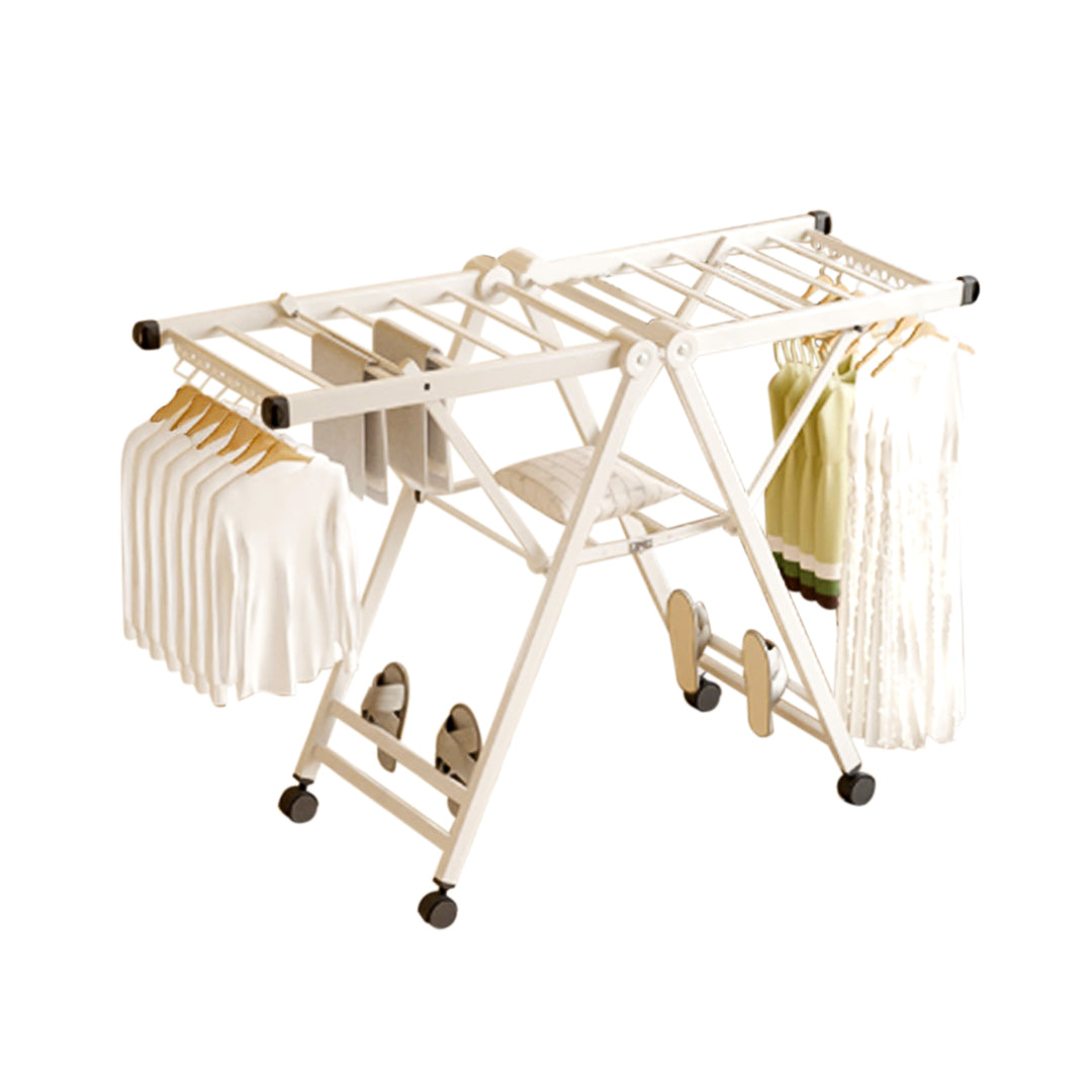 NNEAGS 140cm Portable Wing Shape Clothes Drying Rack Foldable Space-Saving Laundry Holder-0