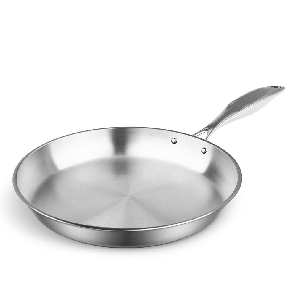 NNEAGS 36cm Stainless Steel Fry Pan Induction Cooking Pan with Helper Handle-0