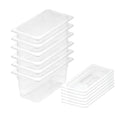 NNEAGS 150mm Clear Gastronorm GN Pan 1/3 Food Tray Storage Bundle of 6 with Lid-0
