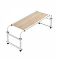 NNEAGS 120x45cm Wood Cross Bed Movable Desk Table w/ Adjustable Length & Height-0