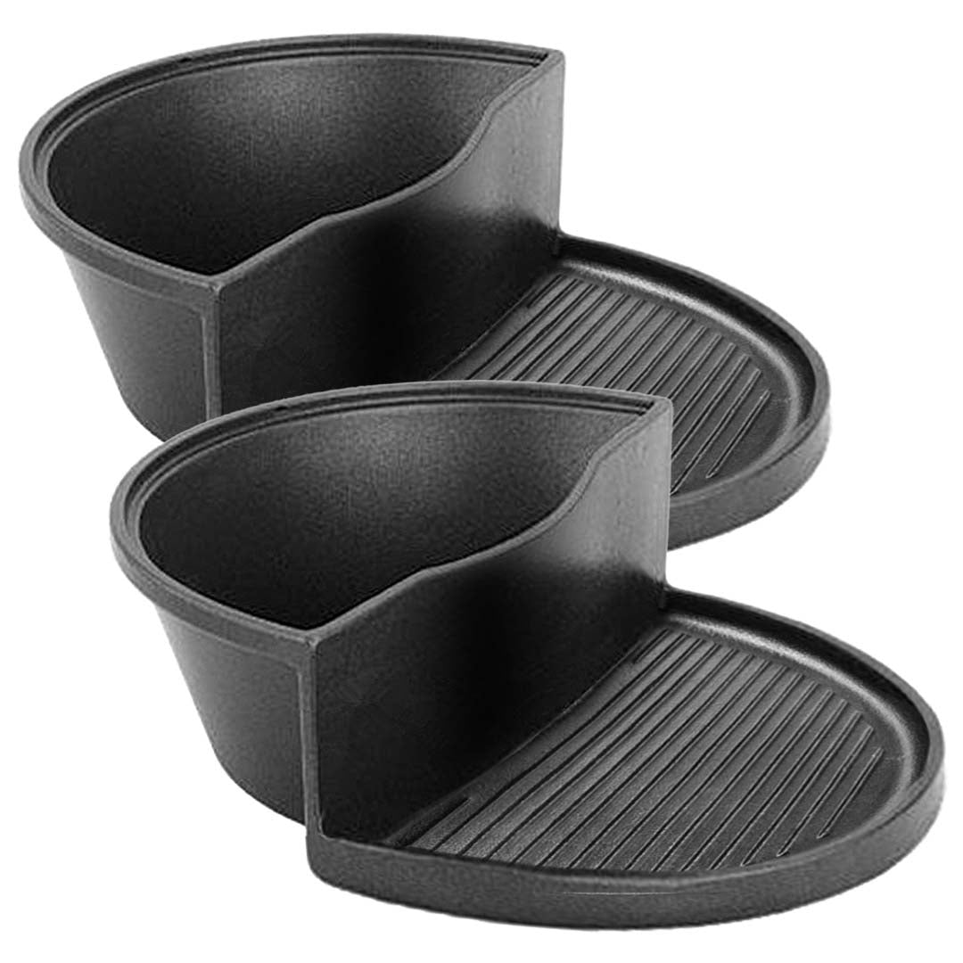 NNEAGS 2X 2 in 1 Cast Iron Ribbed Fry Pan Skillet Griddle BBQ and Steamboat Hot Pot-0