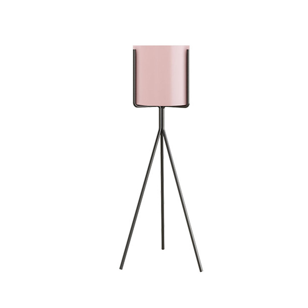 NNEAGS 80cm Tripod Flower Pot Plant Stand with Pink Flowerpot Holder Rack Indoor Display-0