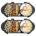 NNEAGS 2X 2  in 1 Electric Non-Stick BBQ Teppanyaki Grill Plate Steamboat Hotpot 2-8 Person-0