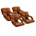 NNEAGS 4X Foldable Lounge Cushion Adjustable Floor Lazy Recliner Chair with Armrest Coffee-0
