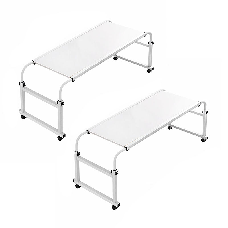 NNEAGS 2X 120x45cm White Cross Bed Movable Desk Table w/ Adjustable Length & Height-0