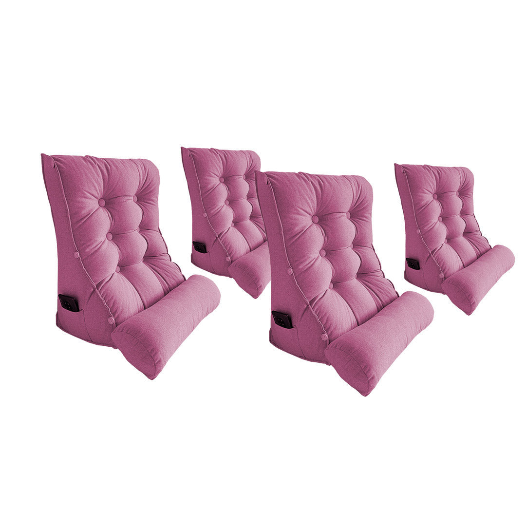 NNEAGS 4X 60cm Magenta Triangular Wedge Lumbar Pillow Headboard Backrest Sofa Bed Cushion Home Decor-0