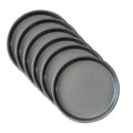NNEAGS 6X 10-inch Round Black Steel Non-stick Pizza Tray Oven Baking Plate Pan-0
