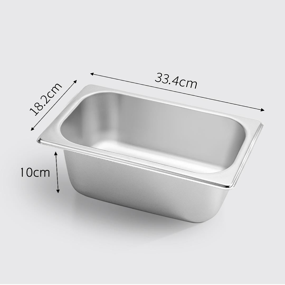 NNEAGS 12X GN Pan Full Size 1/3 GN Pan 10cm Deep Stainless Steel Tray-1