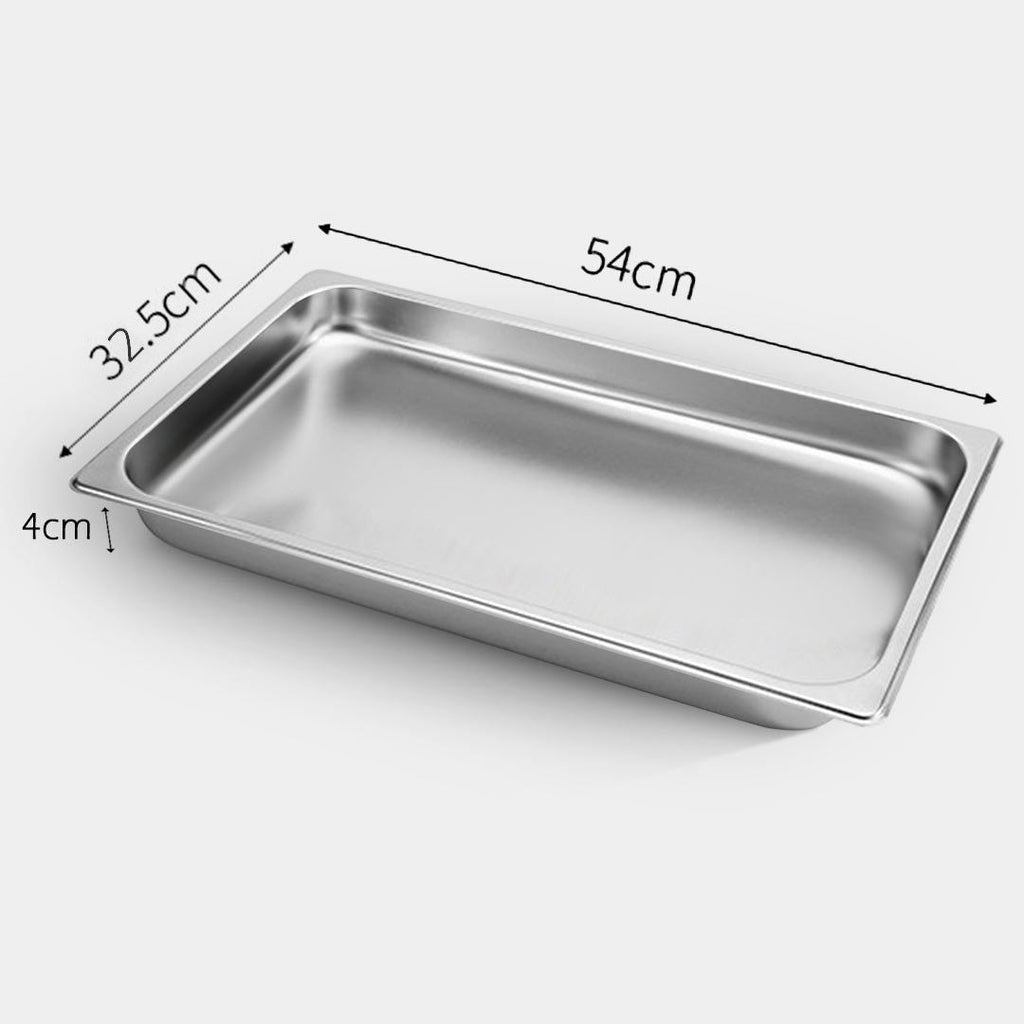 NNEAGS 4X GN Pan Full Size 1/1 GN Pan 4cm Deep Stainless Steel Tray-1
