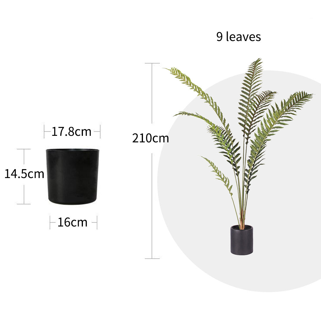 NNEAGS 210cm Artificial Green Rogue Hares Foot Fern Tree Fake Tropical Indoor Plant Home Office Decor-1