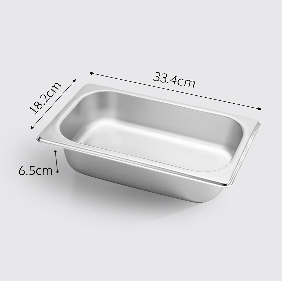 NNEAGS 6X GN Pan Full Size 1/3 GN Pan 6.5 cm Deep Stainless Steel Tray-1