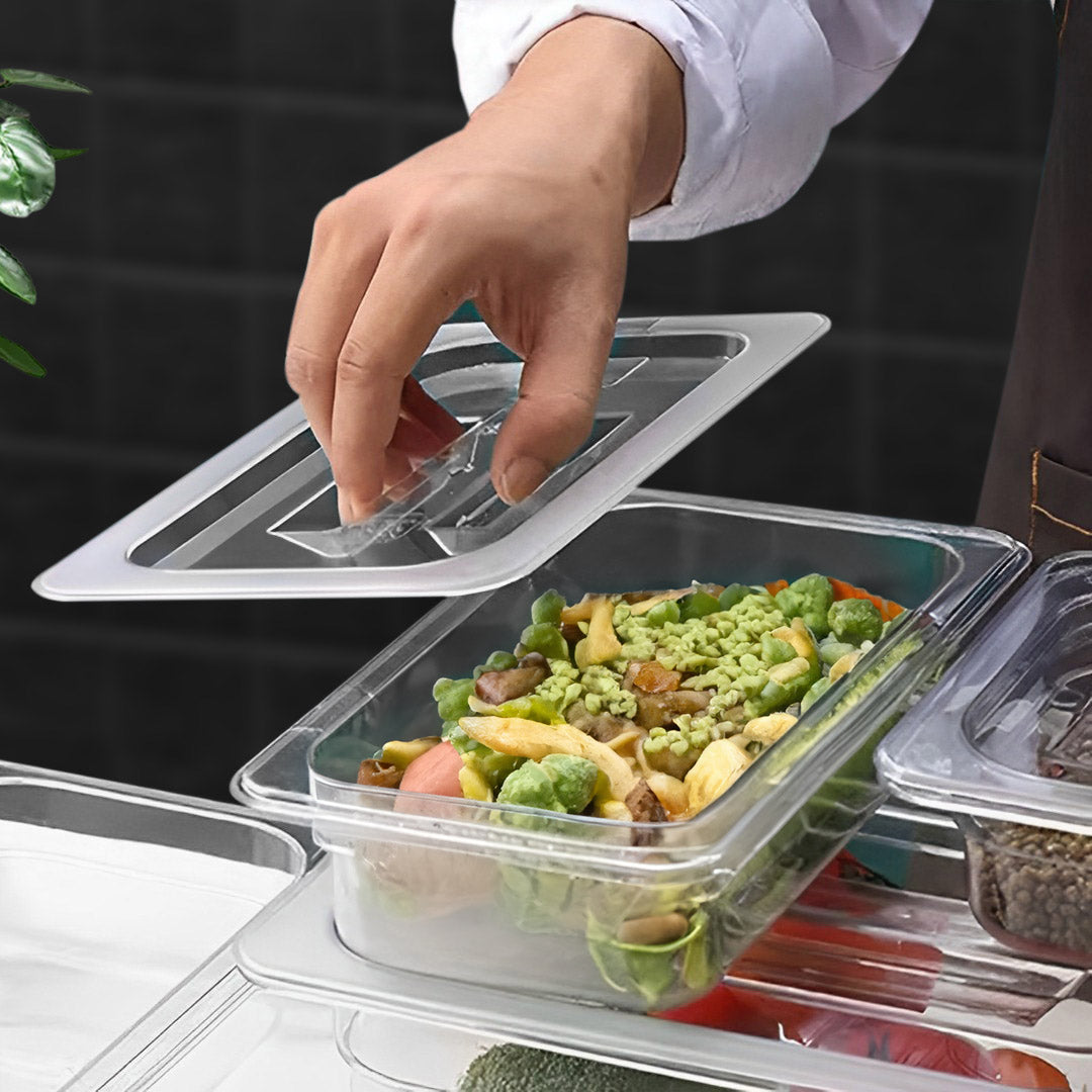NNEAGS Clear Gastronorm 1/3 GN Lid Food Tray Top Cover Bundle of 6-1