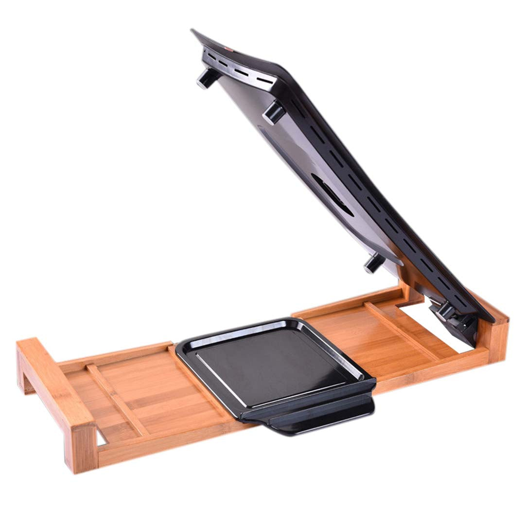 NNEAGS Electric Ceramic BBQ Grill Non-stick Surface Hot Plate for Indoor & Outdoor White-1