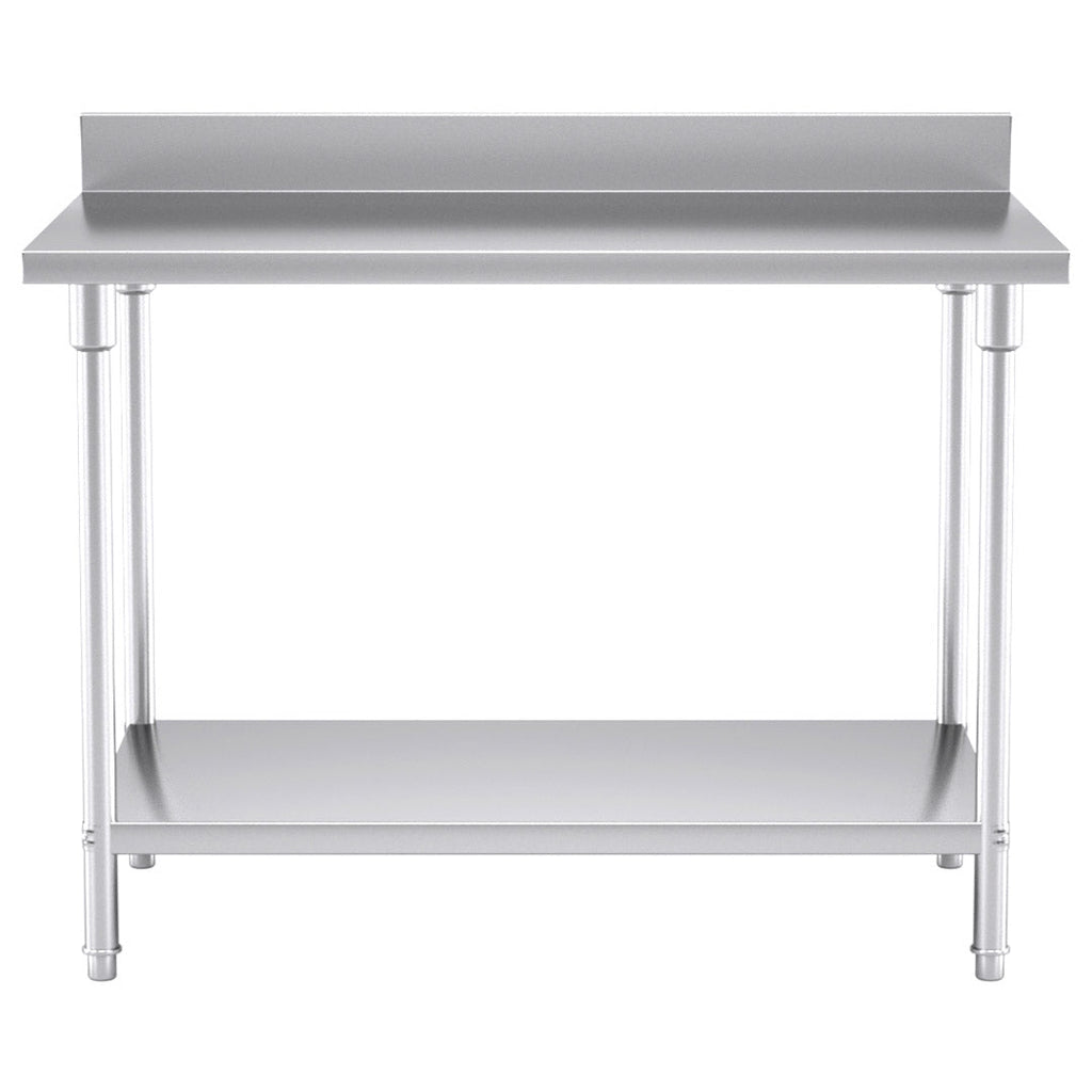 NNEAGS Catering Kitchen Stainless Steel Prep Work Bench Table with Back-splash 120*70*85cm-1