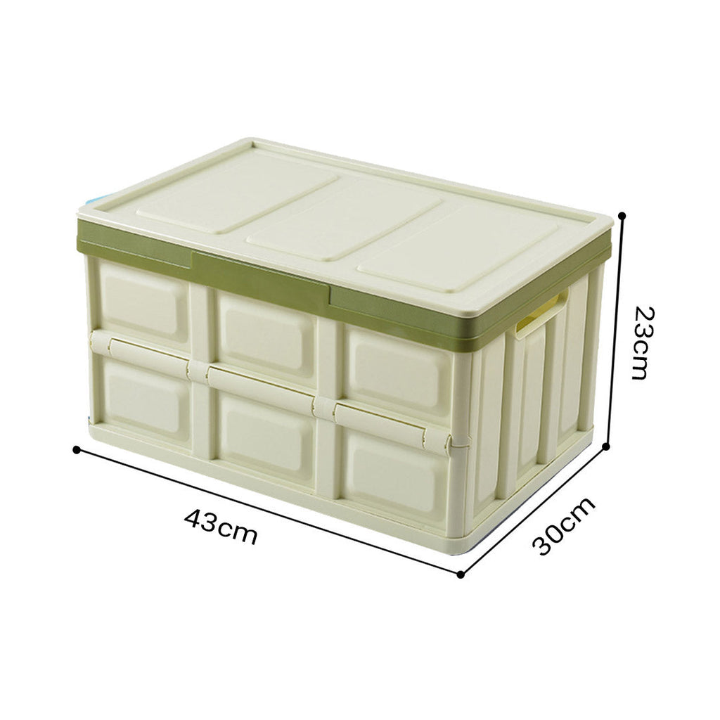 NNEAGS 4X 30L Collapsible Car Trunk Storage Multifunctional Foldable Box Green-0
