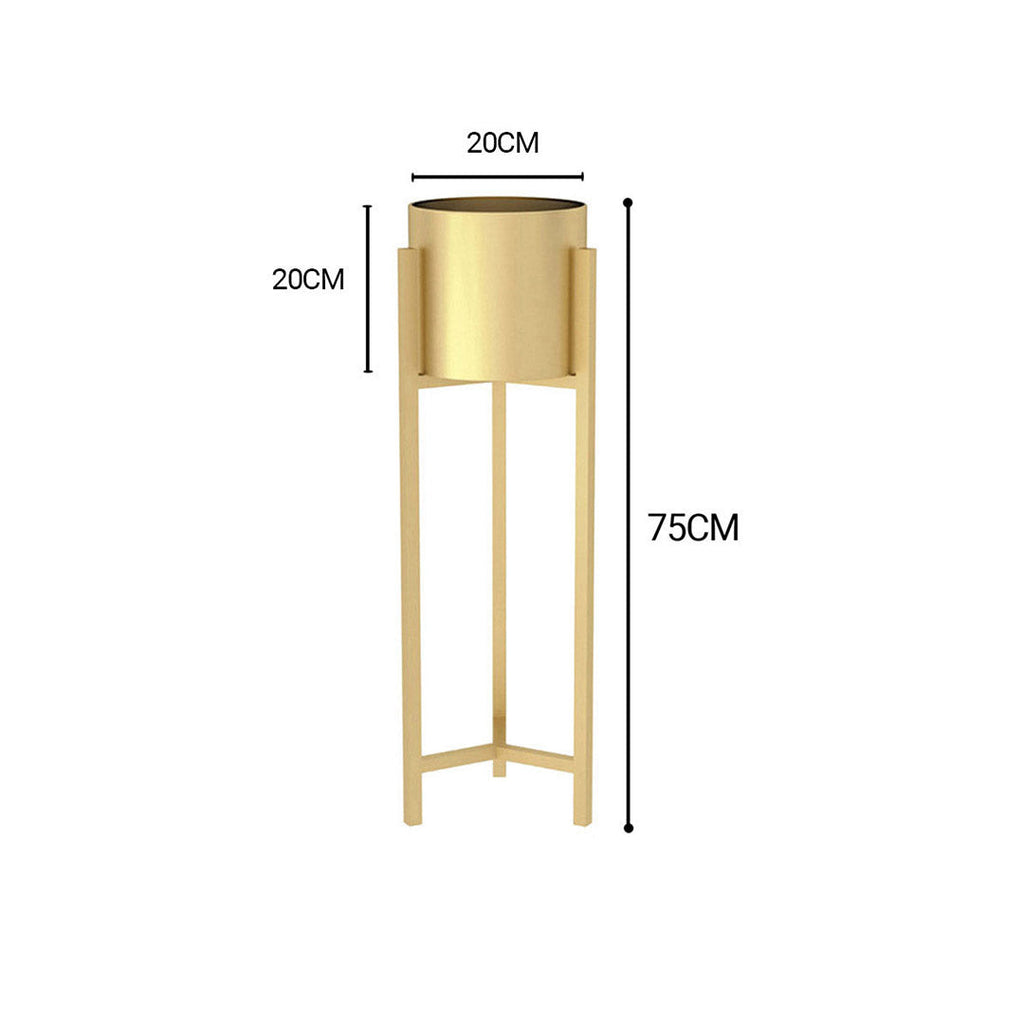 NNEAGS 4X 75cm Gold Metal Plant Stand with Flower Pot Holder Corner Shelving Rack Indoor Display-1