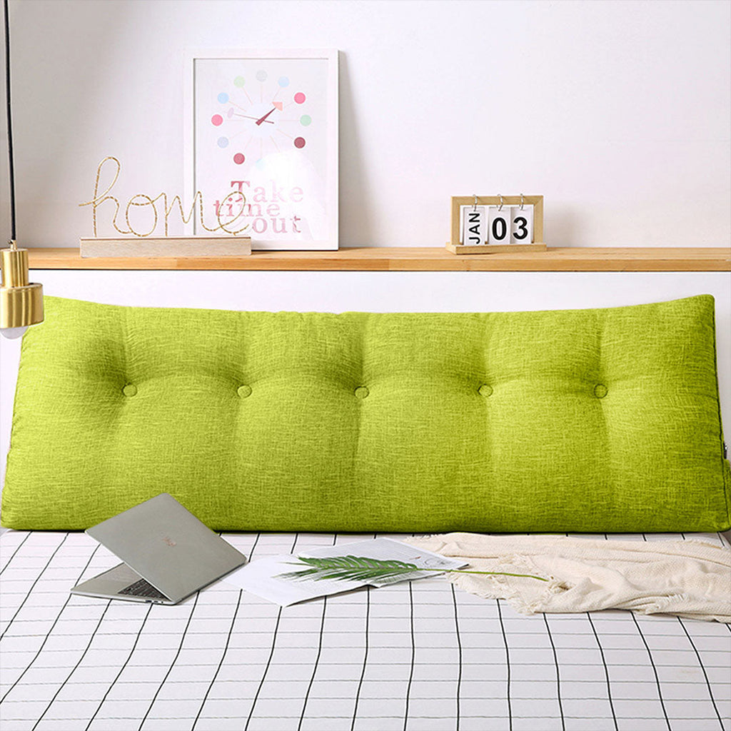 NNEAGS 150cm Green Triangular Wedge Bed Pillow Headboard Backrest Bedside Tatami Cushion Home Decor-1