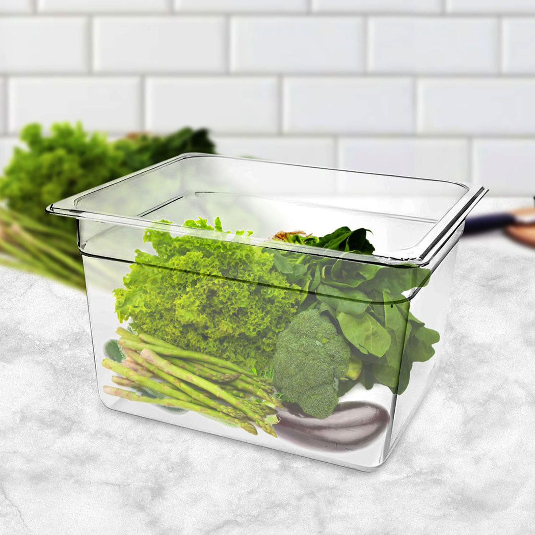 NNEAGS 200mm Clear Gastronorm GN Pan 1/2 Food Tray Storage Bundle of 6-1