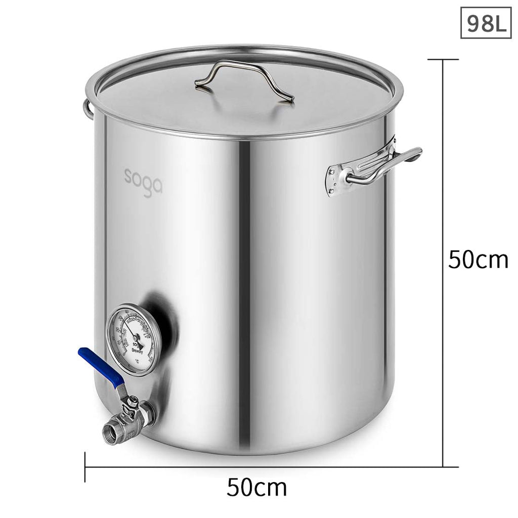 NNEAGS Stainless Steel Brewery Pot 98L With Beer Valve 50*50cm-1