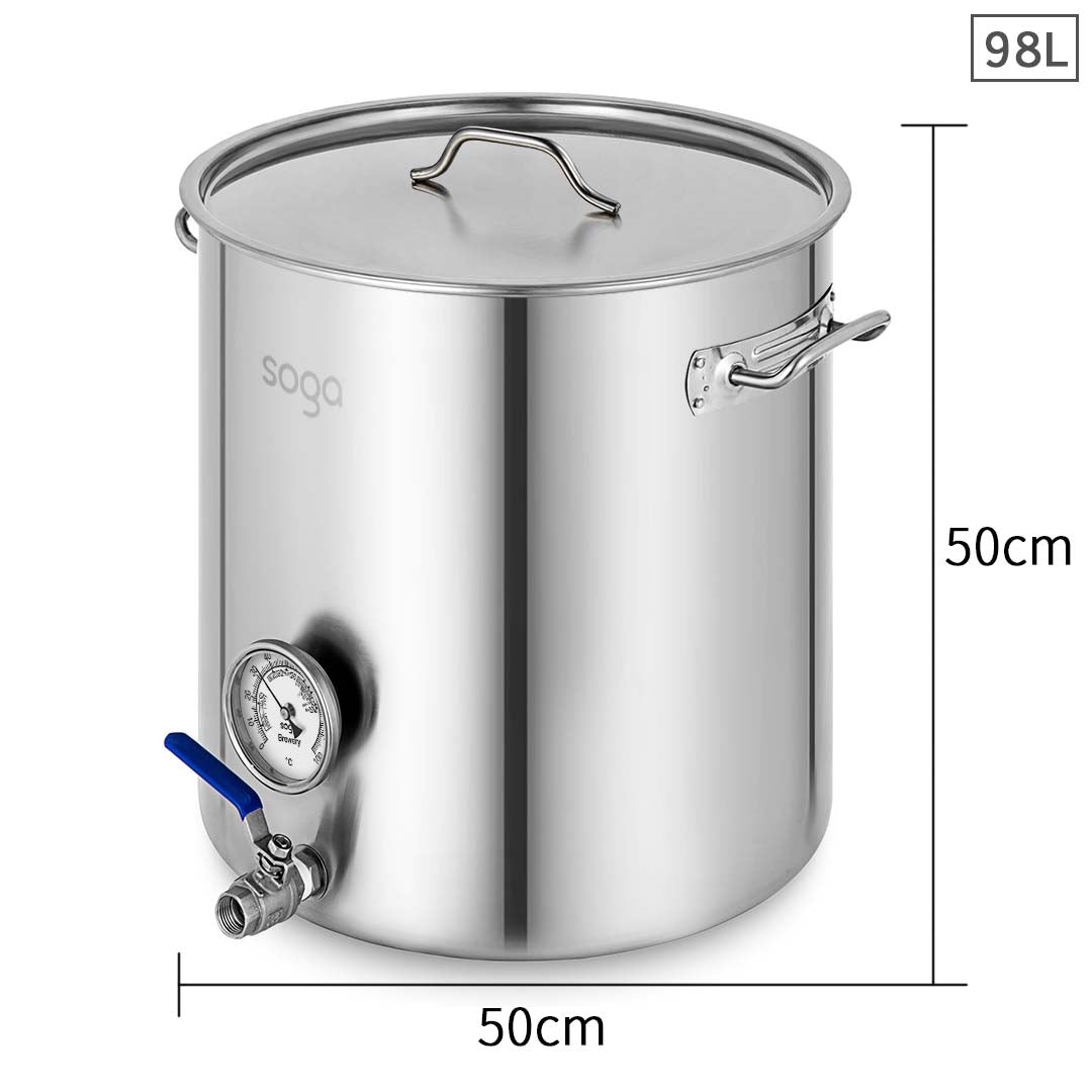 NNEAGS Stainless Steel Brewery Pot 98L With Beer Valve 50*50cm-1