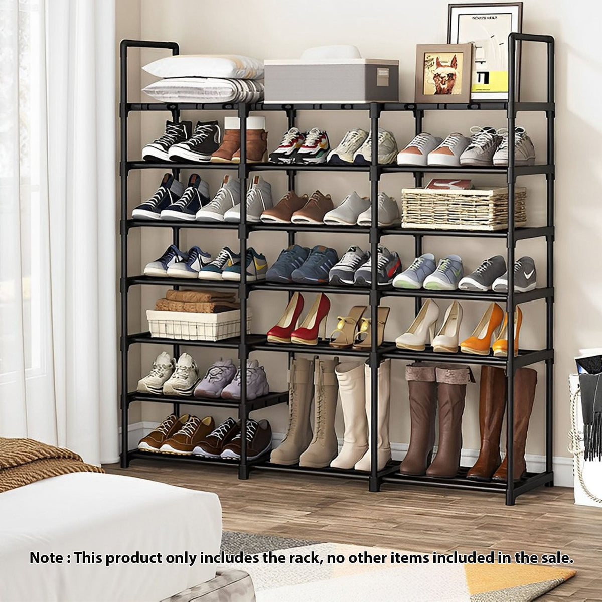NNEAGS 2X 19-Shelf Tier Shoe Storage Shelf Space-Saving Caddy Rack Organiser with Handle-1