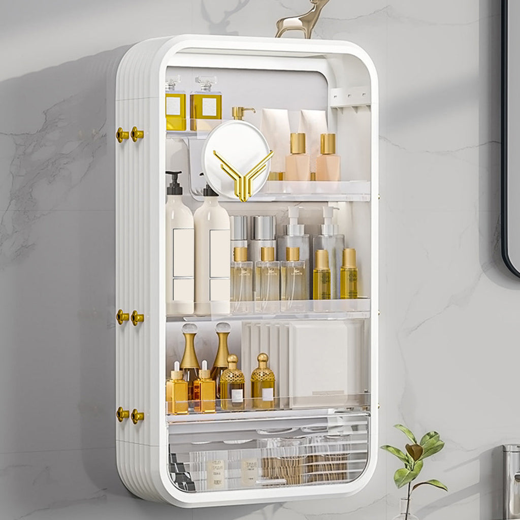 NNEAGS White Multi Tier Cosmetic Storage Rack Bathroom Vanity Tray Display Stand Organiser-1