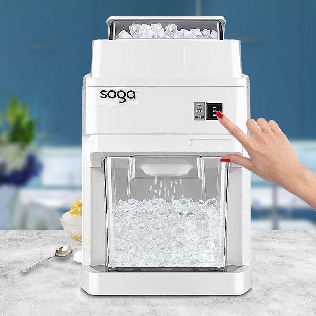NNEAGS 300 Watts Electric Ice Shaver Crusher Slicer Snow Cone Maker Commercial Tabletop Machine 120kgs/h White-2